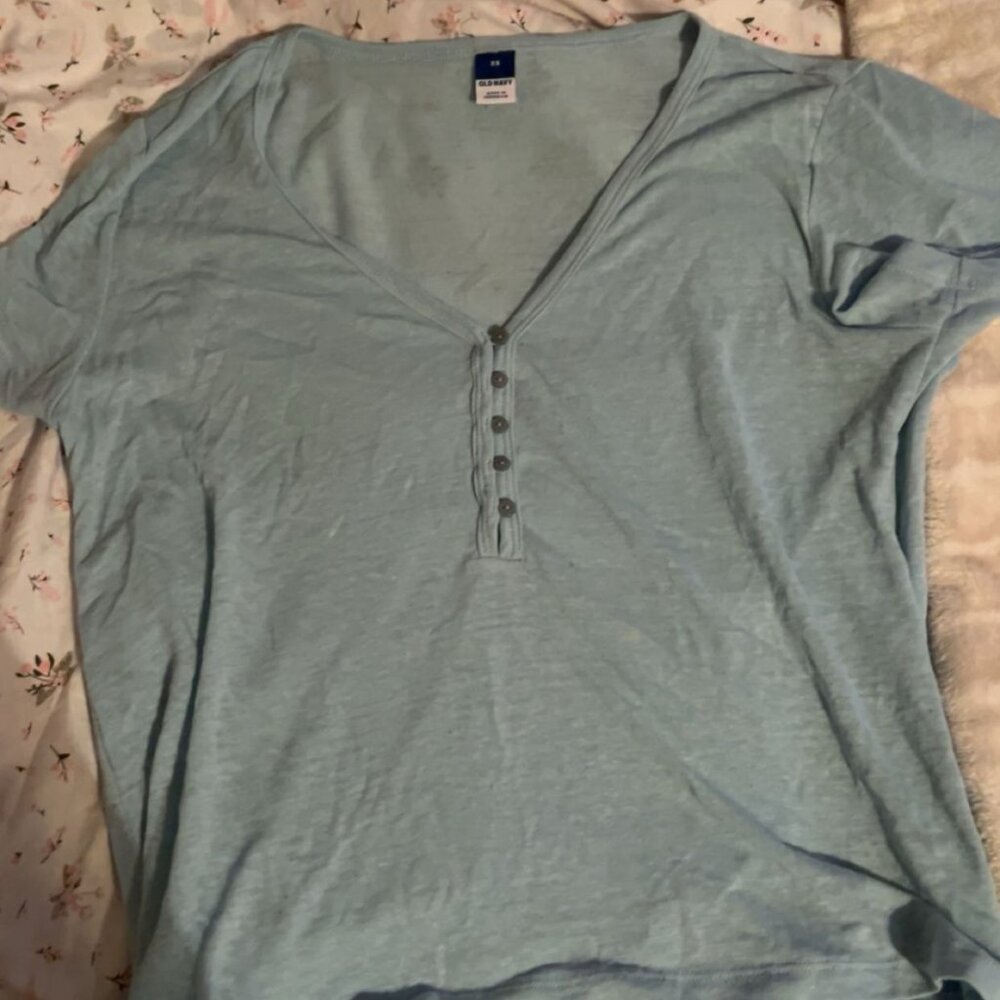 Blue Old Navy off the shoulder top (small)